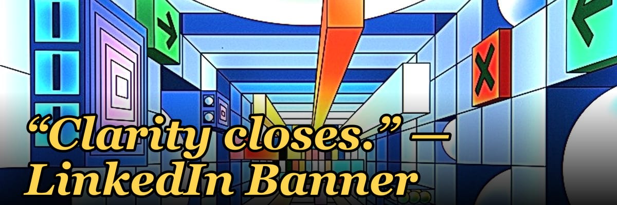 “Clarity closes.” — LinkedIn Banner