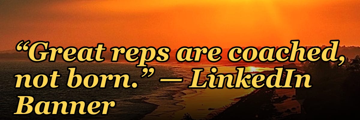 “Great reps are coached, not born.” — LinkedIn Banner