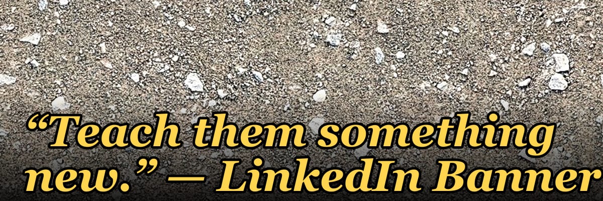 “Teach them something new.” — LinkedIn Banner