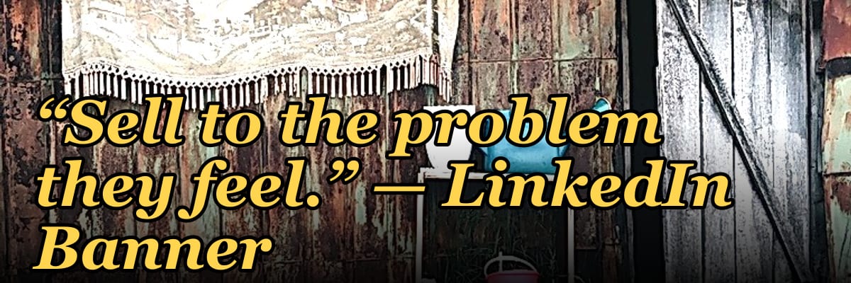 “Sell to the problem they feel.” — LinkedIn Banner