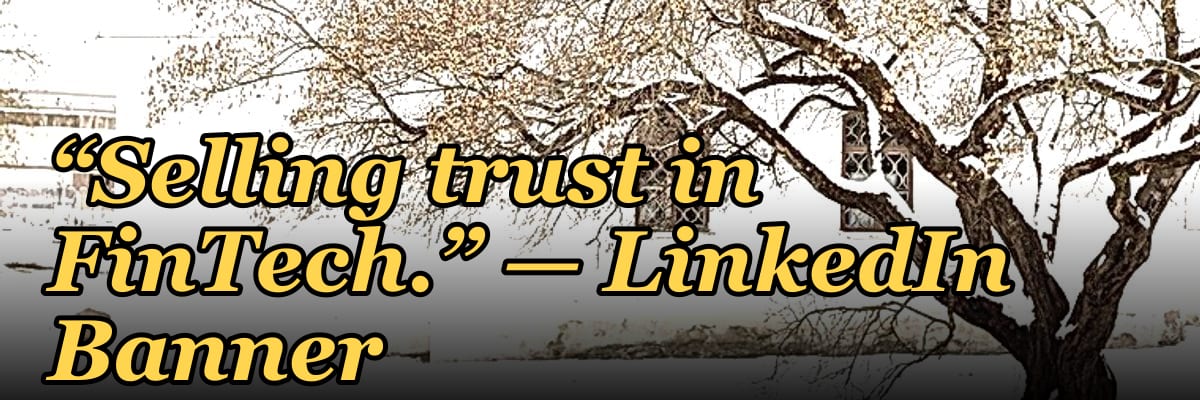 “Selling trust in FinTech.” — LinkedIn Banner