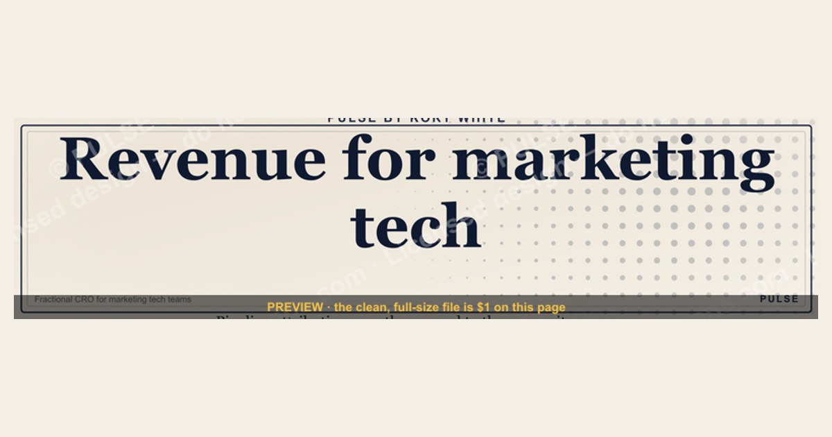 “Revenue for marketing tech.” — LinkedIn Banner