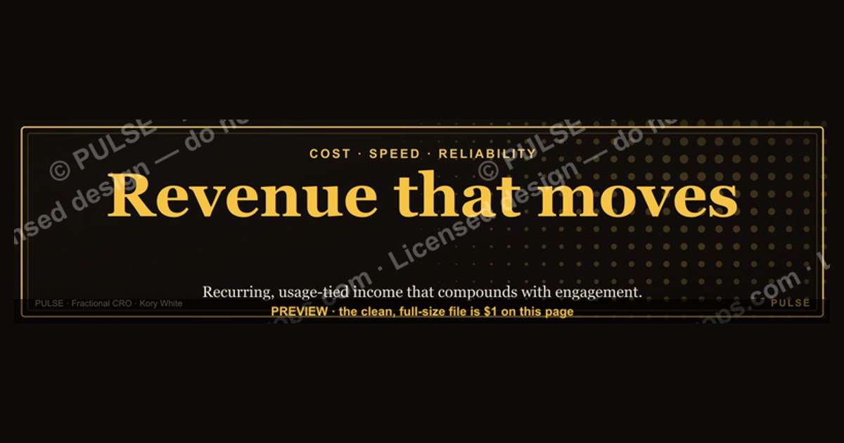 “Revenue that moves.” — LinkedIn Banner