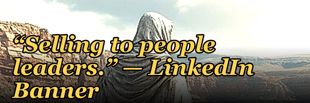“Selling to people leaders.” — LinkedIn Banner