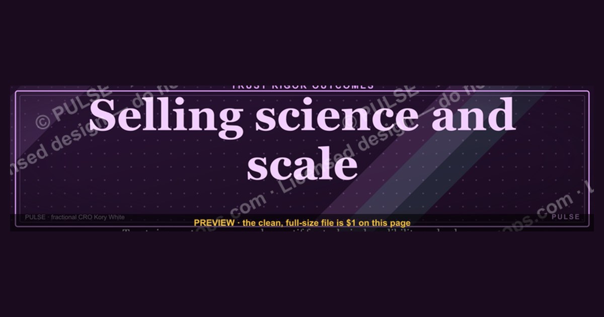 “Selling science and scale.” — LinkedIn Banner