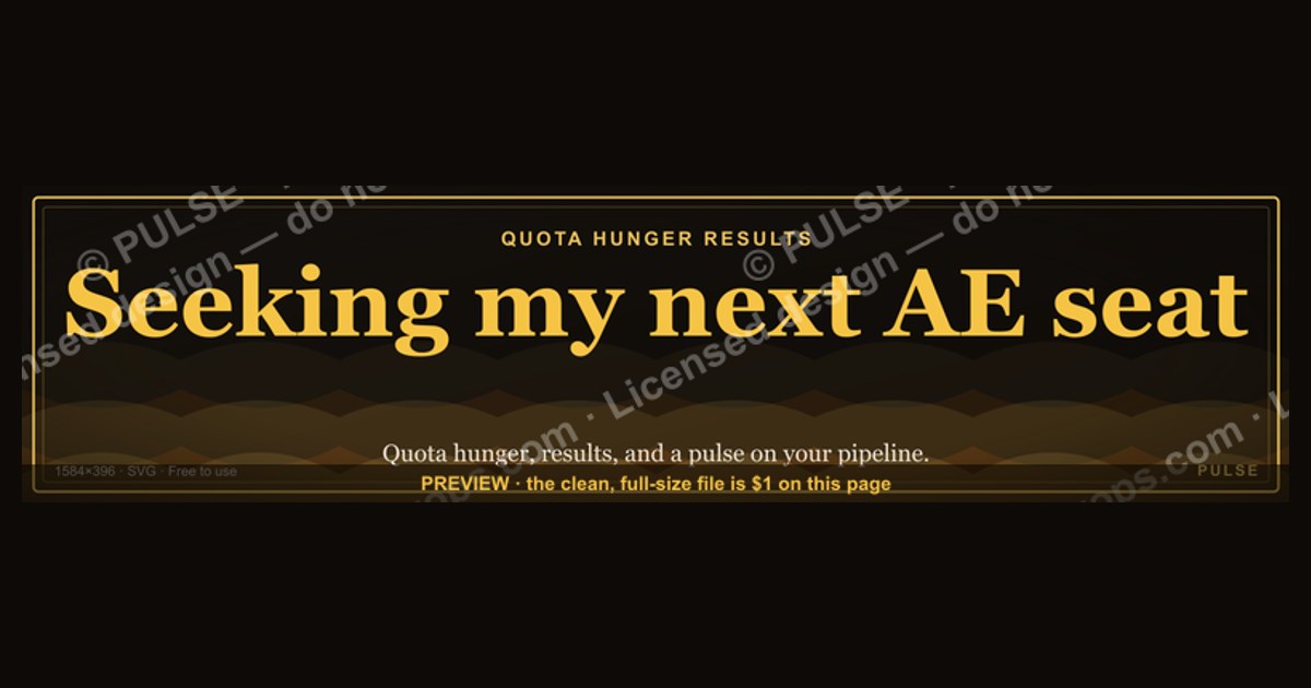 “Seeking my next AE seat.” — LinkedIn Banner