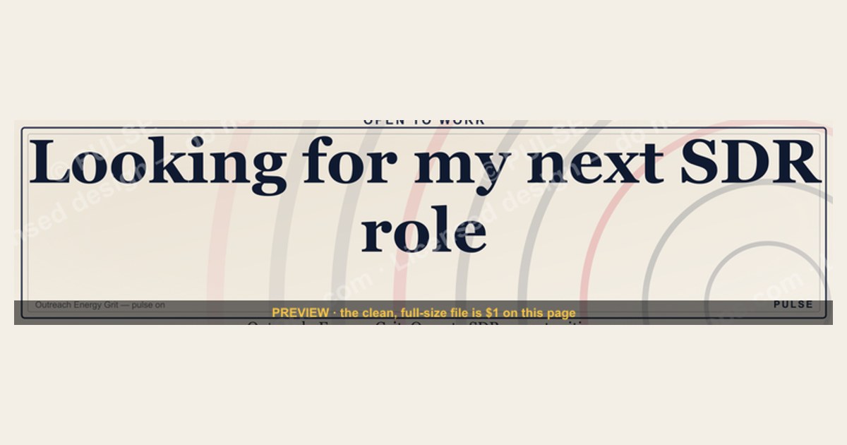 “Looking for my next SDR role.” — LinkedIn Banner