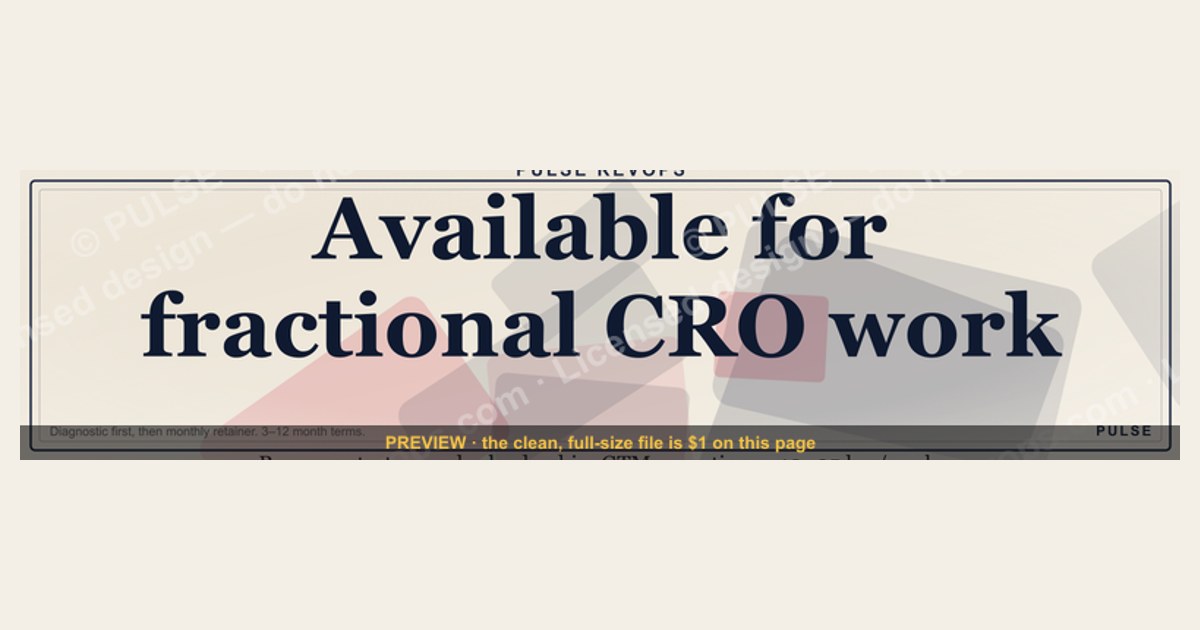 “Available for fractional CRO work.” — LinkedIn Banner