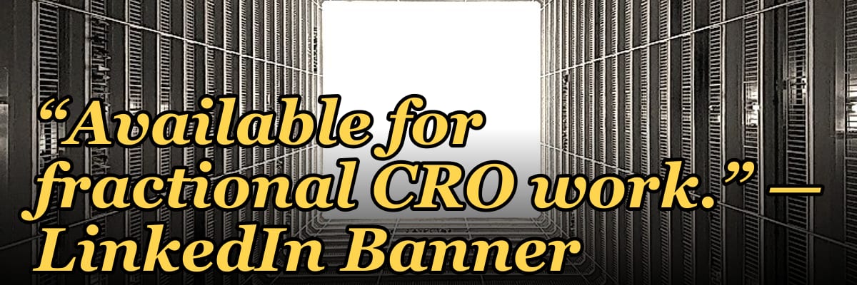 “Available for fractional CRO work.” — LinkedIn Banner
