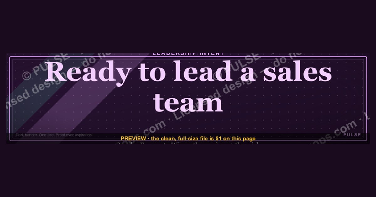 “Ready to lead a sales team.” — LinkedIn Banner