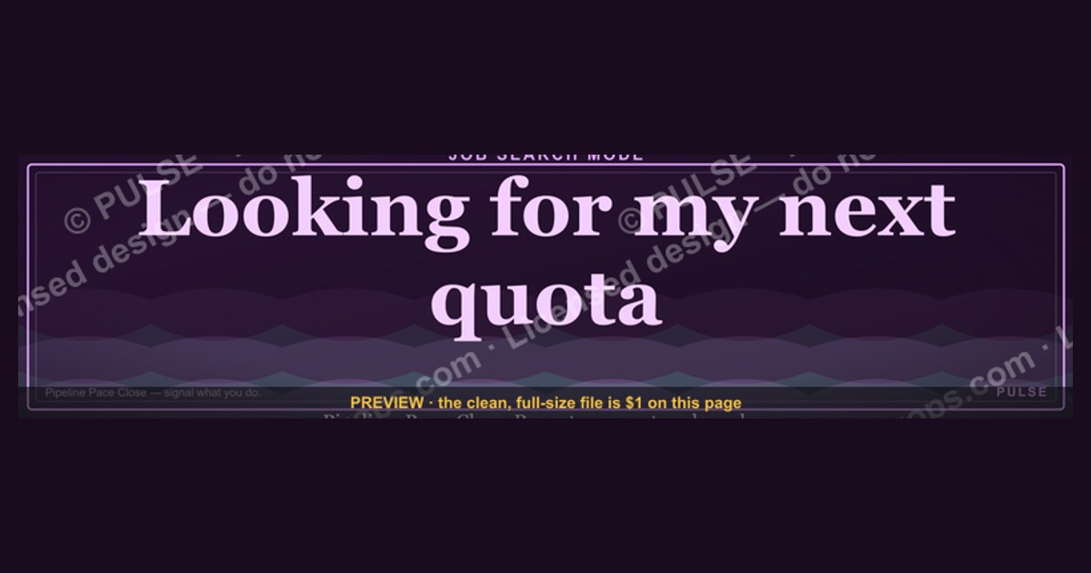 “Looking for my next quota.” — LinkedIn Banner