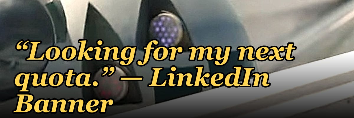 “Looking for my next quota.” — LinkedIn Banner