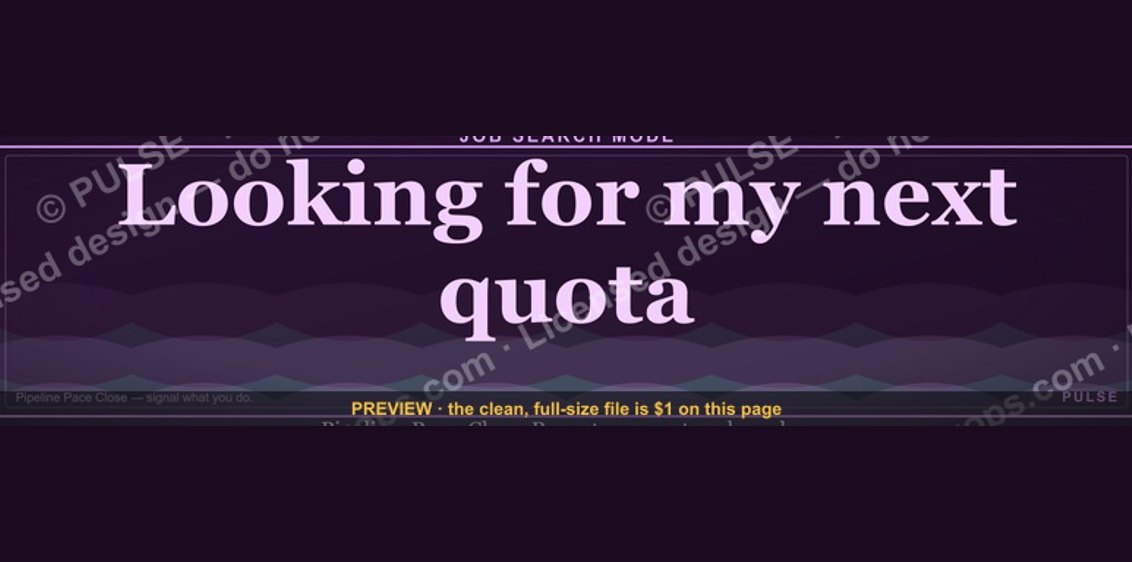 “Looking for my next quota.” — LinkedIn Banner