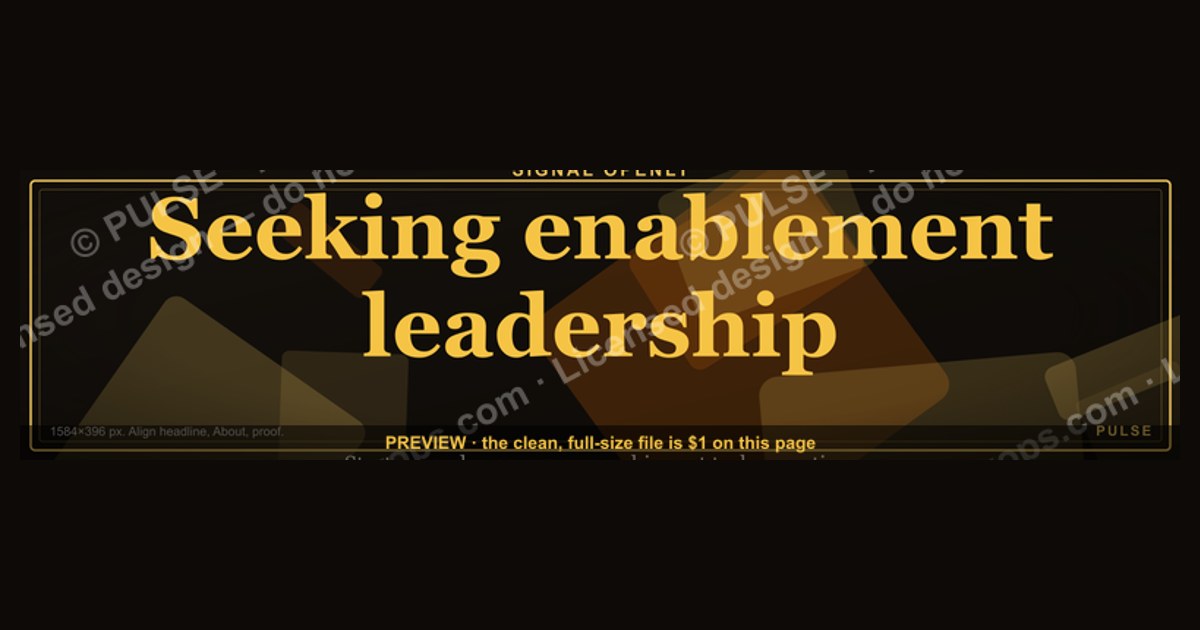 “Seeking enablement leadership.” — LinkedIn Banner