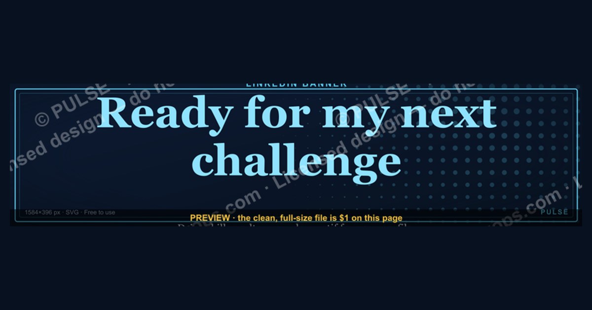 “Ready for my next challenge.” — LinkedIn Banner