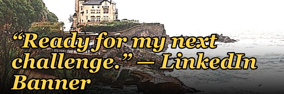 “Ready for my next challenge.” — LinkedIn Banner
