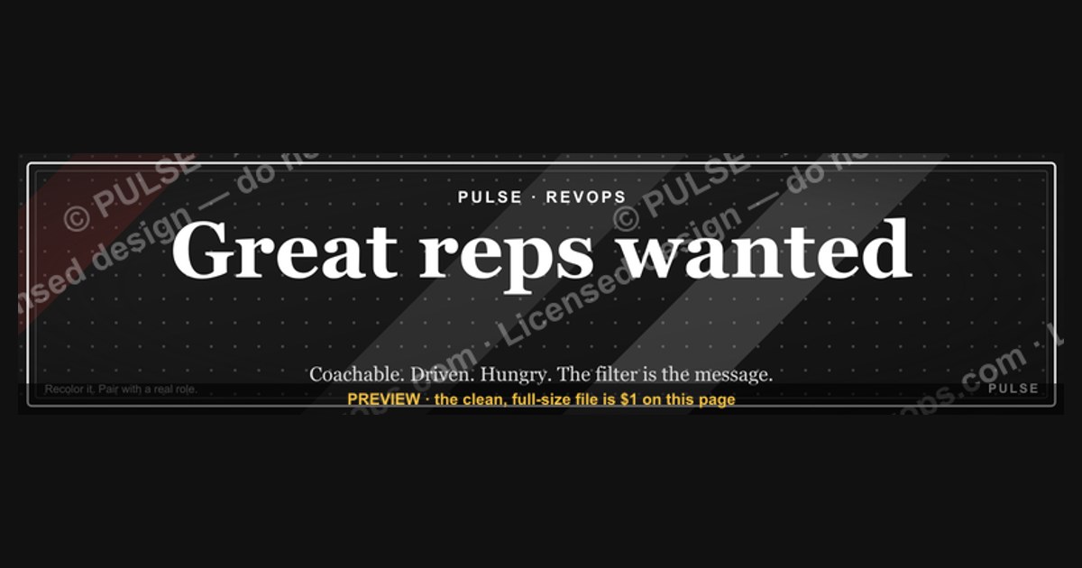 “Great reps wanted.” — LinkedIn Banner