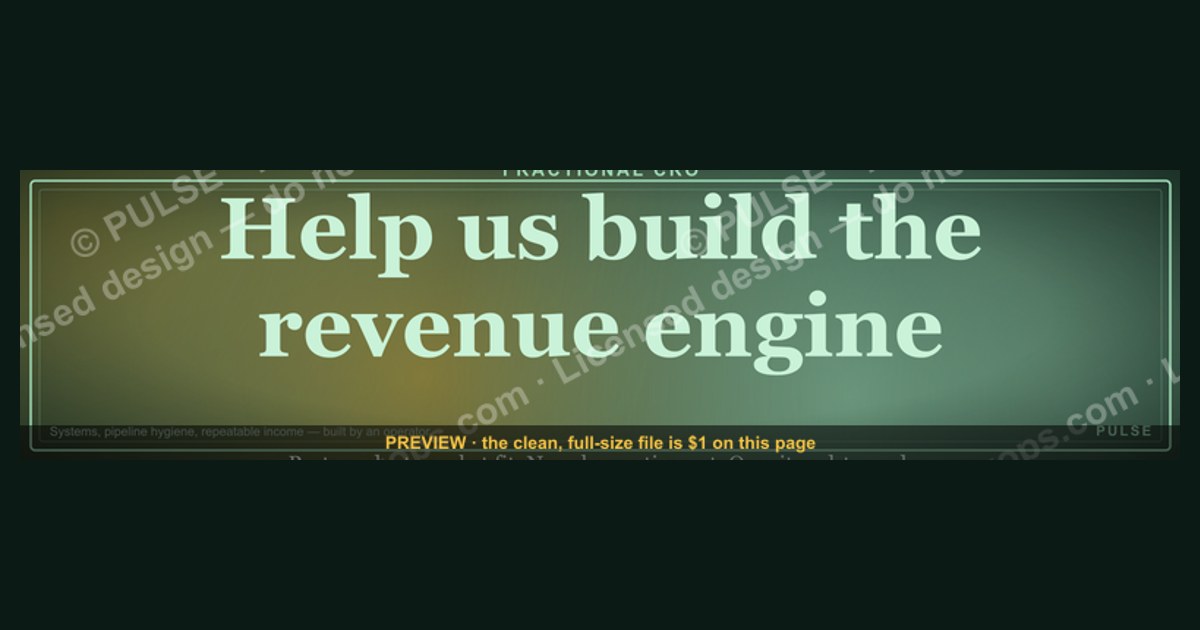 “Help us build the revenue engine.” — LinkedIn Banner