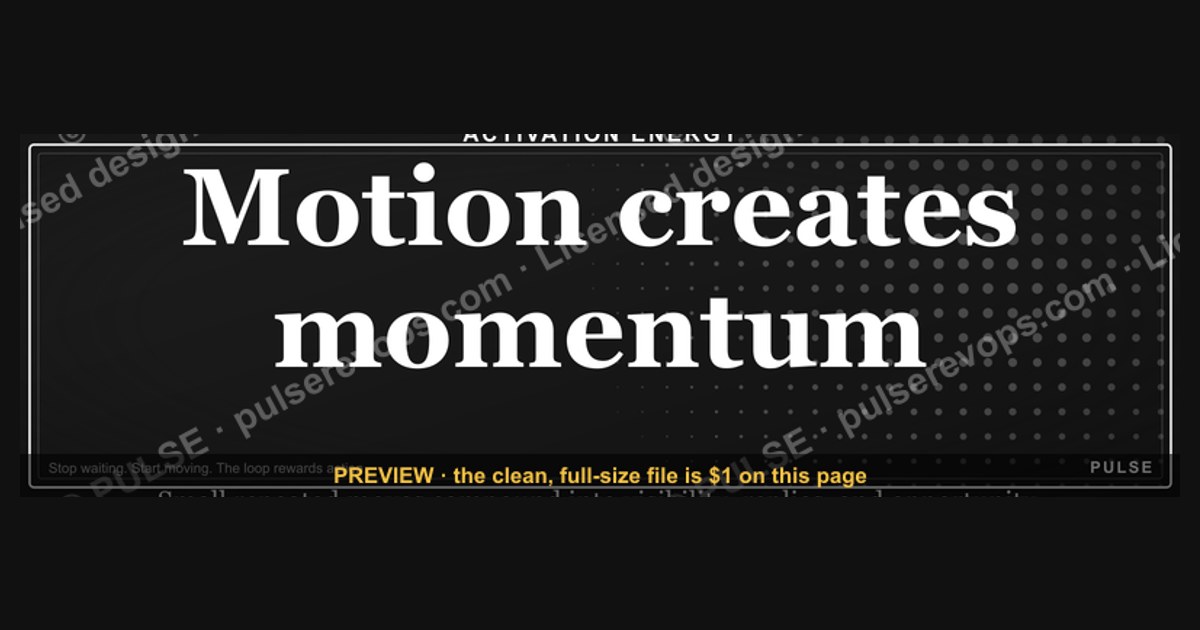 Motion creates momentum. — LinkedIn Wallpaper