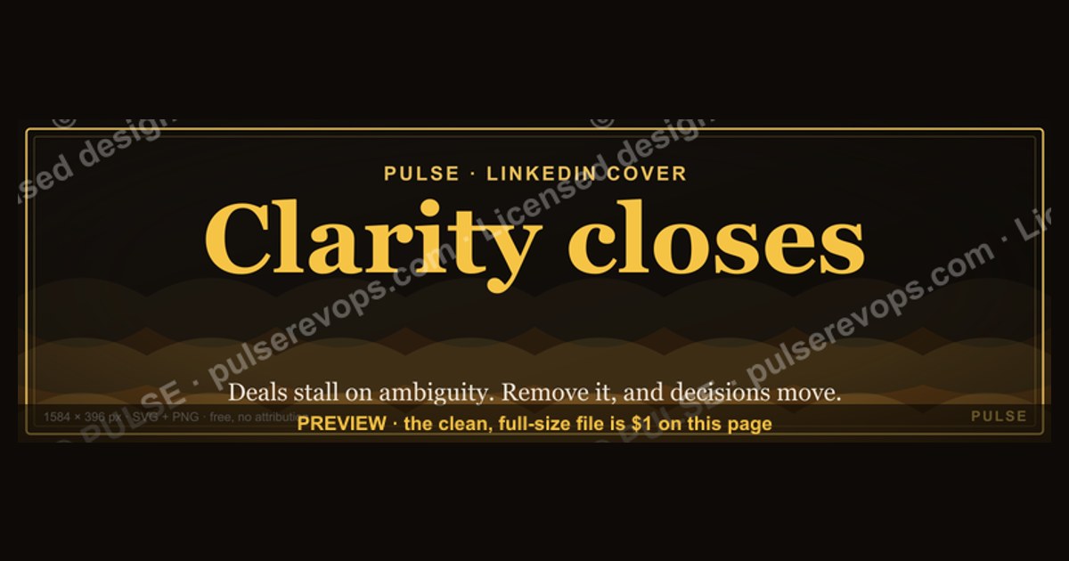 Clarity closes. — LinkedIn Wallpaper