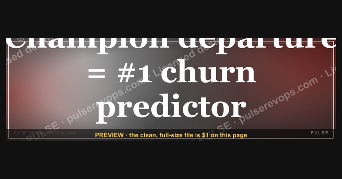 Champion departure = #1 churn predictor — RevOps Banner — figure 1