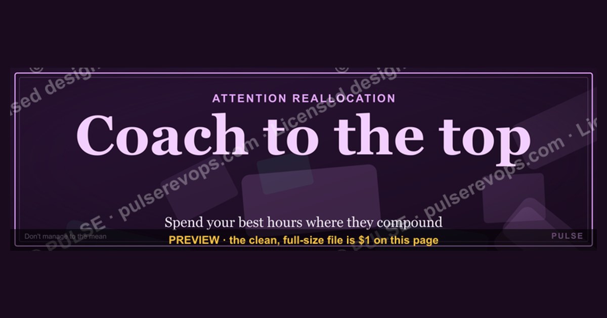 Coach to the top — Sales Leadership Banner