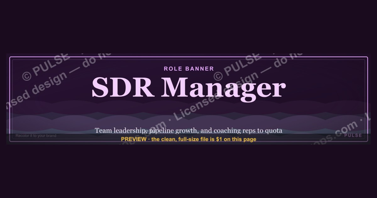 SDR Manager — LinkedIn Banner