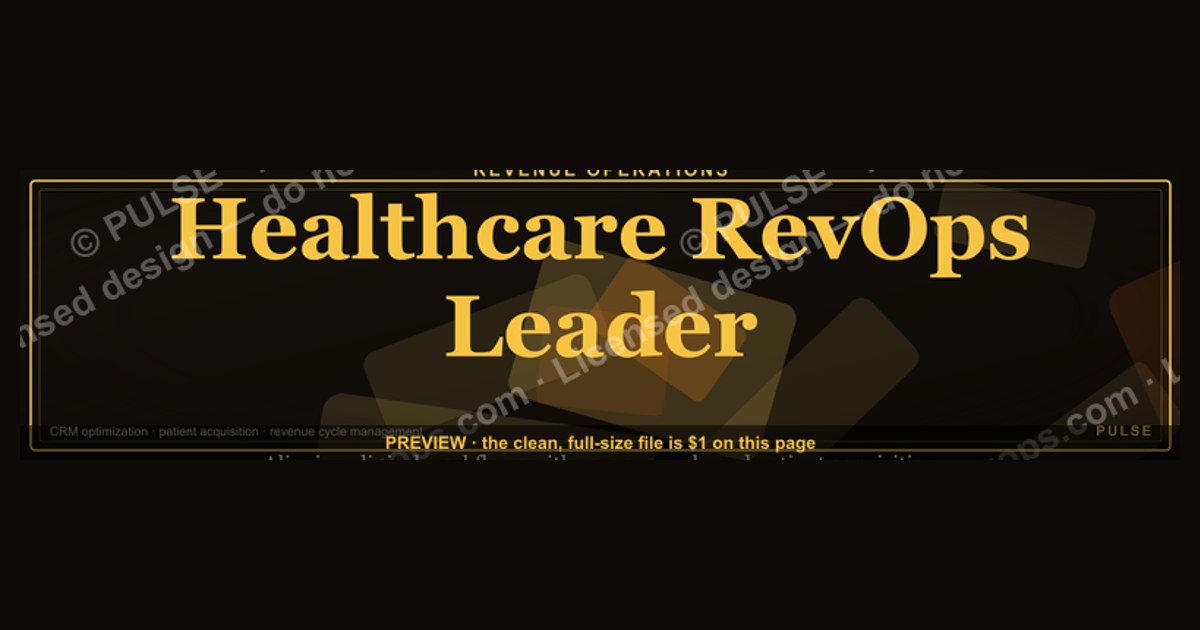 Healthcare RevOps Leader — LinkedIn Banner — figure 1