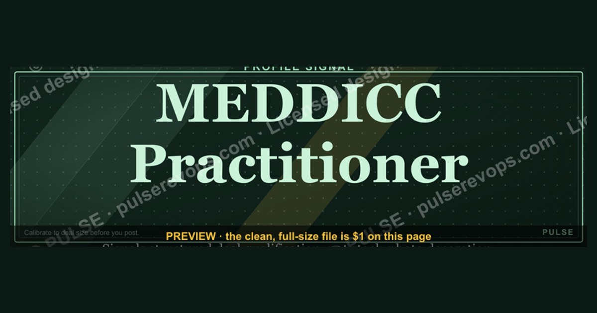 MEDDICC Practitioner — Credential Banner