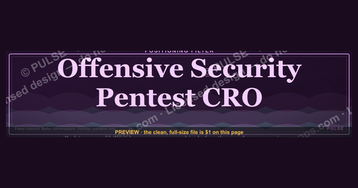 Offensive Security Pentest CRO — LinkedIn Banner