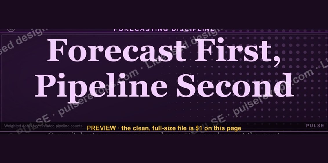 Forecast First, Pipeline Second — Banner