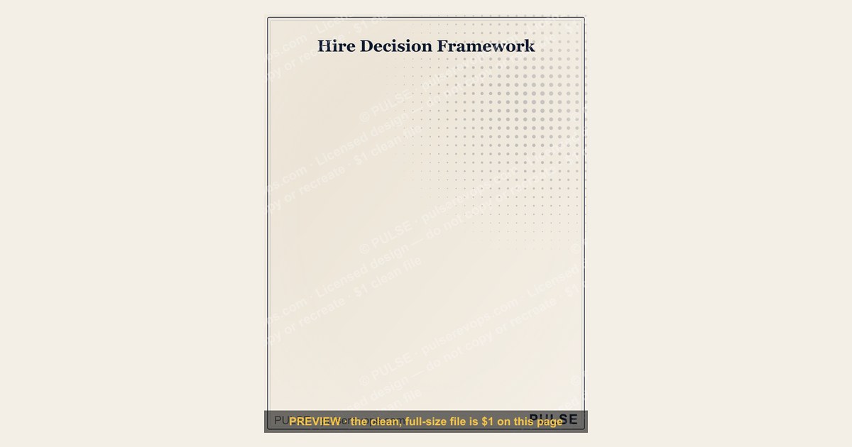 Hire Decision Framework