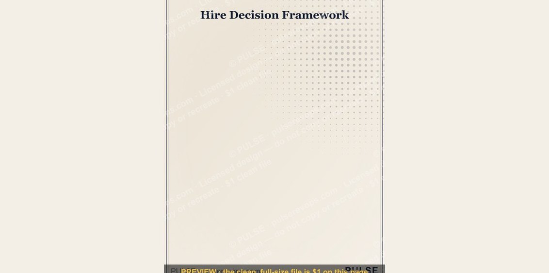 Hire Decision Framework