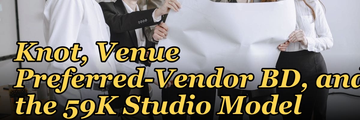 Wedding Photography GTM Playbook 2027 — The Knot, Venue Preferred-Vendor BD, and the 59K Studio Model