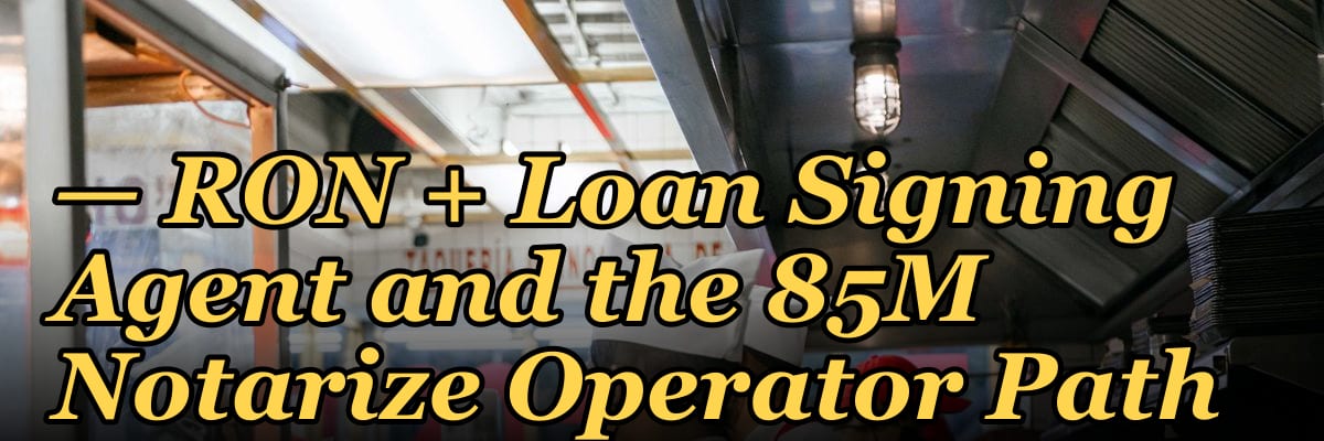 Notary Services / Mobile Notary GTM Playbook 2027 — RON + Loan Signing Agent and the 85M Notarize Operator Path