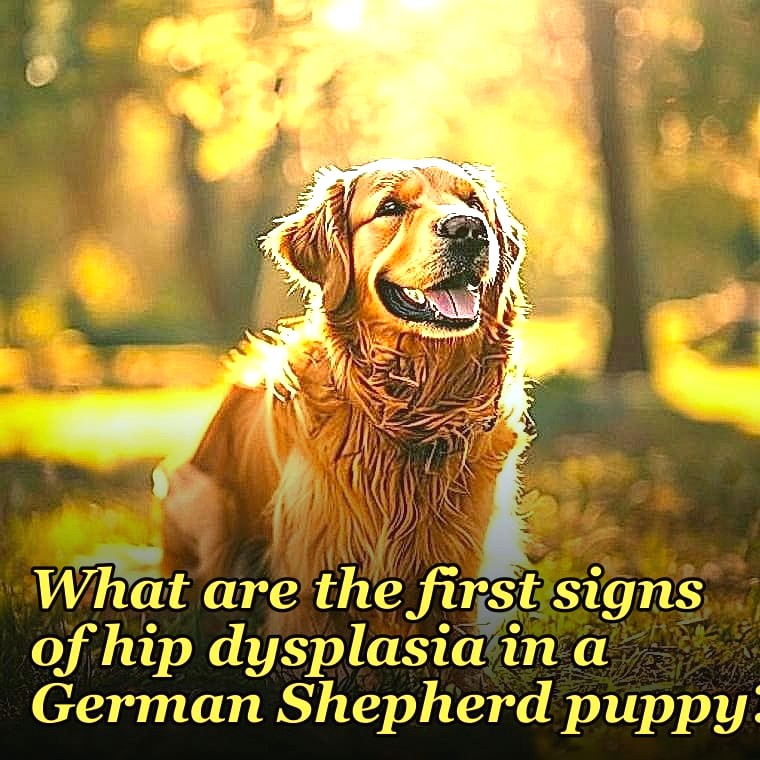What are the first signs of hip dysplasia in a German Shepherd puppy?
