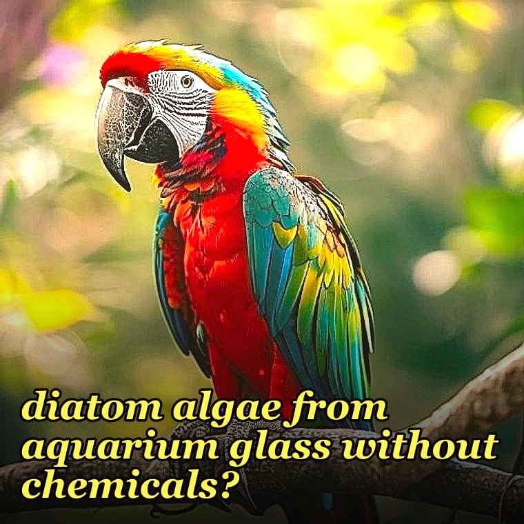 How do I remove brown diatom algae from aquarium glass without chemicals?