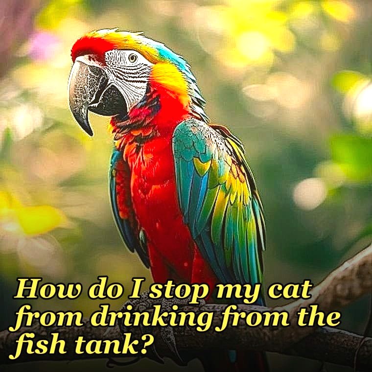 How do I stop my cat from drinking from the fish tank?