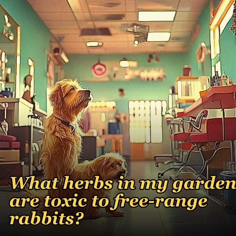 What herbs in my garden are toxic to free-range rabbits?