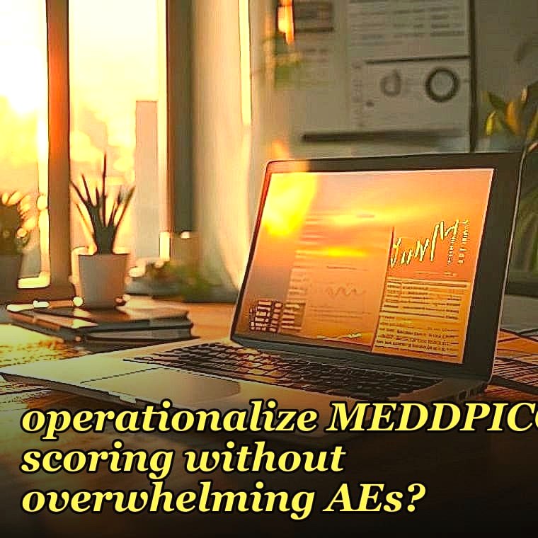How do you operationalize MEDDPICC scoring without overwhelming AEs?