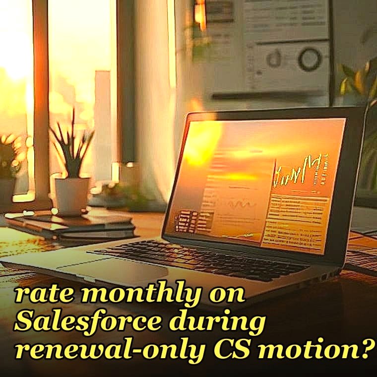 How do you document co-term renewals with partial downgrades when customer success on Gainsight and leadership only reviews expansion rate monthly on Salesforce during renewal-only CS motion?