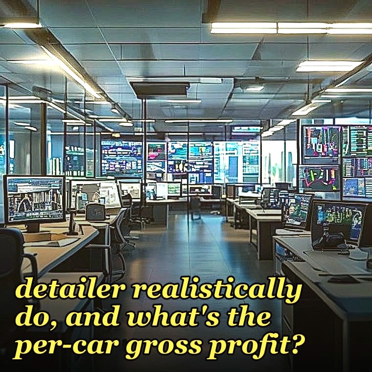 How many cars per day can a one-truck mobile detailer realistically do, and what's the per-car gross profit?