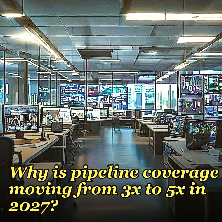 Why is pipeline coverage moving from 3x to 5x in 2027?