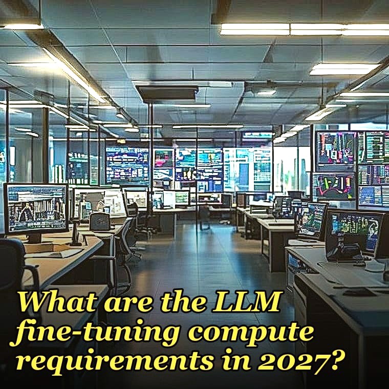 What are the LLM fine-tuning compute requirements in 2027?