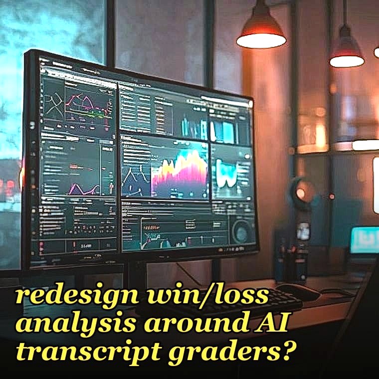 How should a 2027 CRO redesign win/loss analysis around AI transcript graders?