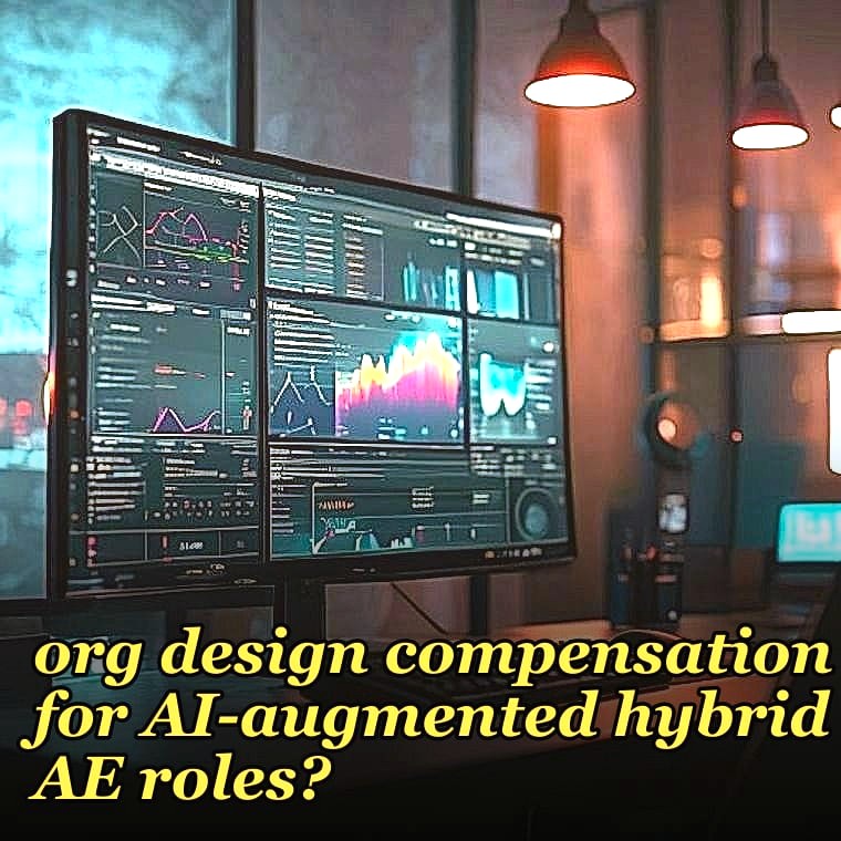 How should a 2027 sales org design compensation for AI-augmented hybrid AE roles?