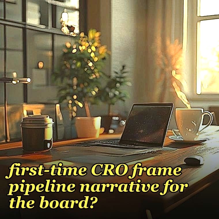 How should a 2027 first-time CRO frame pipeline narrative for the board?
