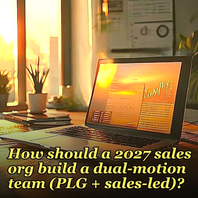 How should a 2027 sales org build a dual-motion team (PLG + sales-led)?
