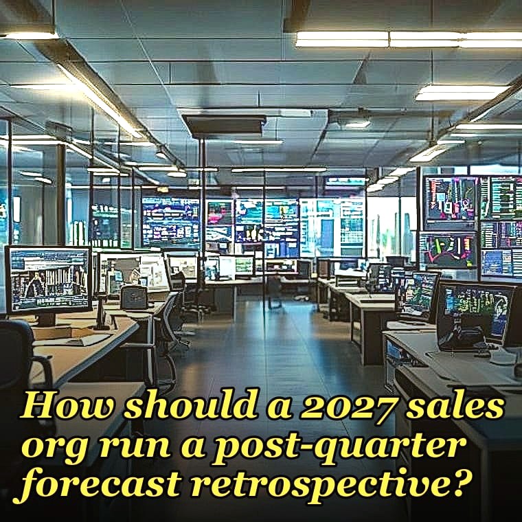 How should a 2027 sales org run a post-quarter forecast retrospective?
