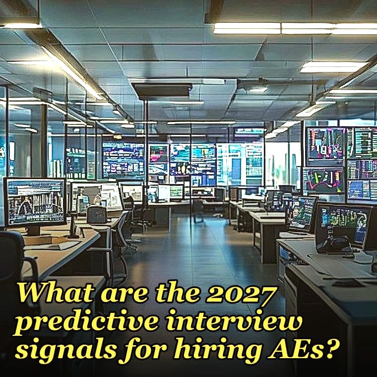 What are the 2027 predictive interview signals for hiring AEs?